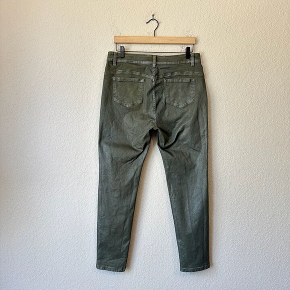 SOFT SURROUNDINGS Denim-Like Skinny Pants #2CR14 Coated Sage Green - Picture 5 of 11